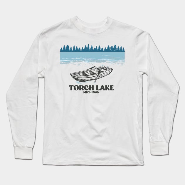 torch lake Michigan Long Sleeve T-Shirt by Be Cute 